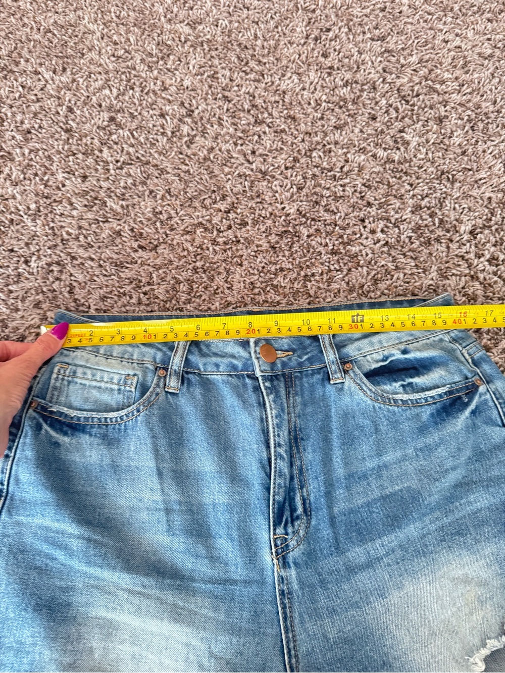 Fashion Nova Women Jeans Blue Cotton Blend High Rise Distressed Regular Denim 11 - Picture 8 of 10